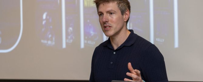 Mark during his AI presentation.