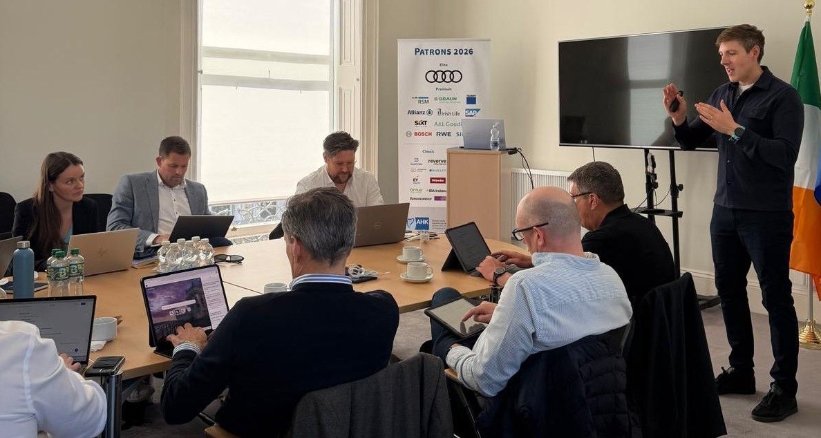 Mark Kelly leading an AI workshop for business leaders at the German-Irish Chamber in Dublin